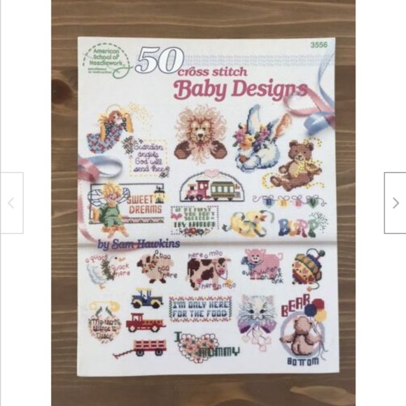 50 Cross Stitch Baby Designs #3556 American School of Needlework Book S Hawkins - Picture 1 of 3